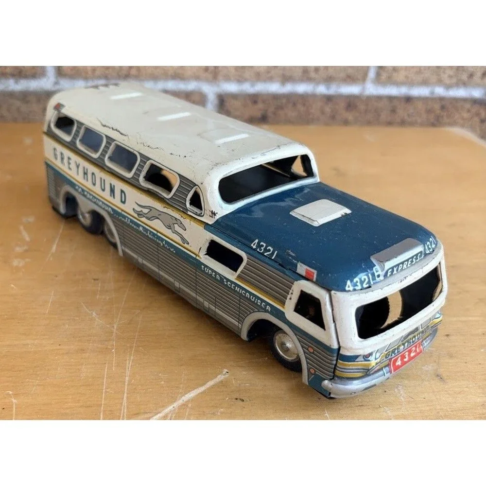 Greyhound Super Scenicruiser Express Tin Litho Bus #4321 Made in Japan